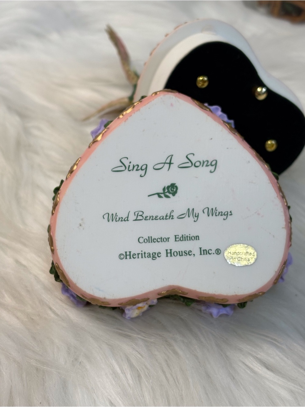 Hand-Painted Hummingbird Bird Trinket Musical Box - Pink & Green - Picture 6 of 10